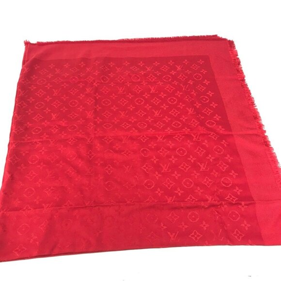 LOUIS VUITTON Red Monogram Scarf - Picture 6 of 14